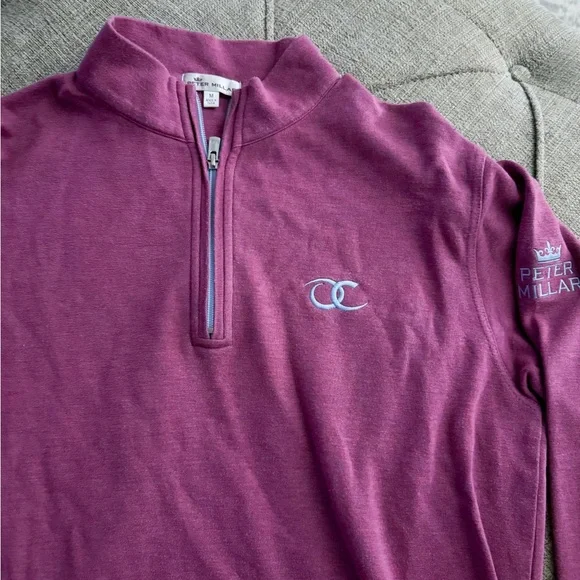 Peter Millar Men's Zip-Up Sweater in Rich Purple - Picture 2 of 2